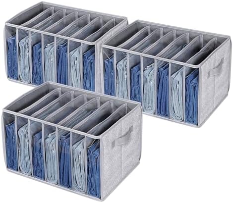 Zilink Wardrobe Clothes Organizer Storage Bin with Dividers, 3 Pack by Zilink
