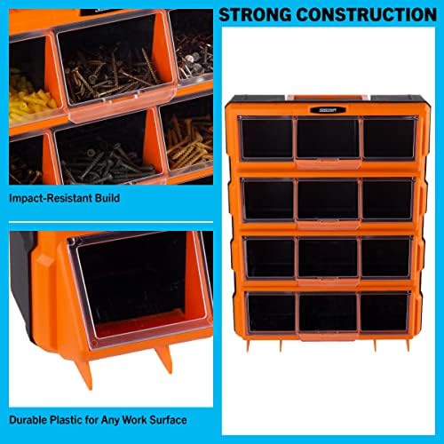 Stalwart Plastic Storage Drawers for Garage Organization, Black - Image 4