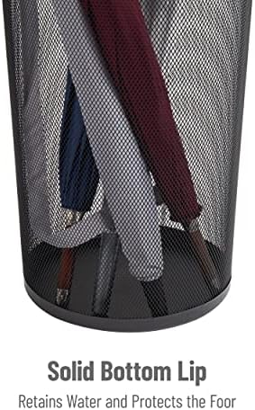 Mind Reader Umbrella Stand, Multi-Purpose Storage Organizers for Office and Entryway, Metal Mesh, Set of 2, Black - Image 4
