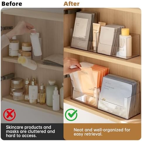 PAVSTINE 2 Pack Clear Medicine Cabinet Organizer with Raised Edge - Image 5