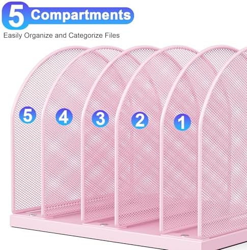 gianotter Desktop File Organizer with 5 Compartments - Image 5
