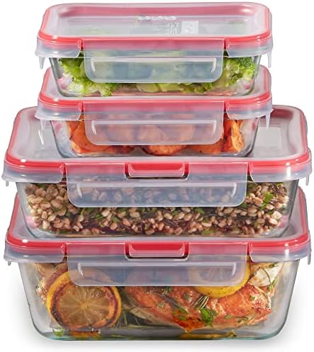 Pyrex Freshlock (4-Pack) Mixed Sized Glass Food Storage Containers Set by Pyrex