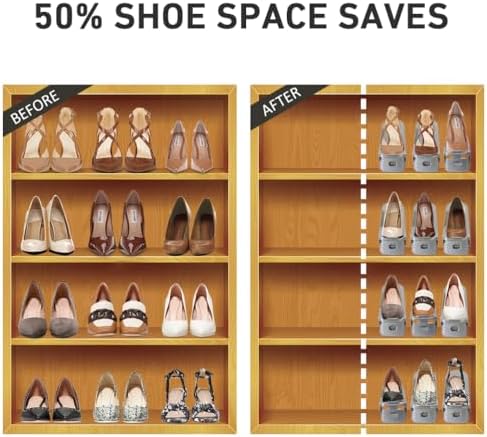 NVGSN Shoe Slots Organizer 20Pack,Shoe Stacker,Closet Space Saver 50%,Grey - Image 2