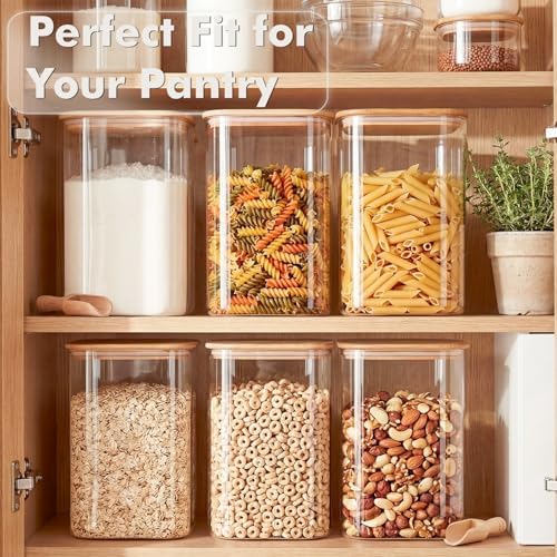 2-Pack 4.6Qt Large Glass Flour Sugar Storage Containers with Lids - Image 4
