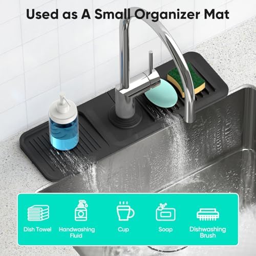 17.7'' Faucet Mat for Kitchen Sink Splash Guard Drain Mat Behind Faucet - Image 6