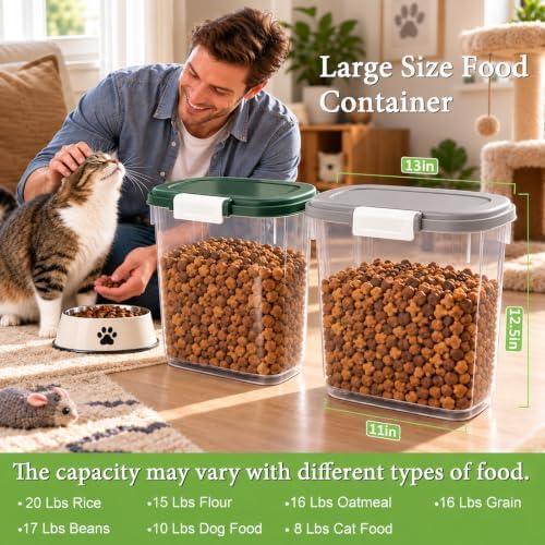 Airtight Dog Cat Food Storage Container 10 Lbs, Slim Tall Pet Food Bin - Image 3