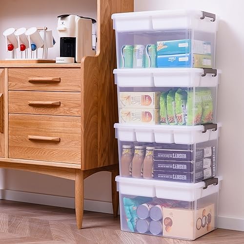 Citylife 32QT 4Packs Clear Craft Organizers and Storage Box with Tray - Image 4