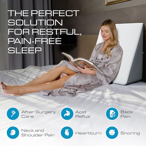 Kolbs Bed Wedge Pillow for Sleep Apnea, FSA Eligible Acid Reflux, and Back Pain Relief, with Chic Jacquard Cover - Headboard Wedges for Sleeping (Standard Wedge 12" Height) - Image 6