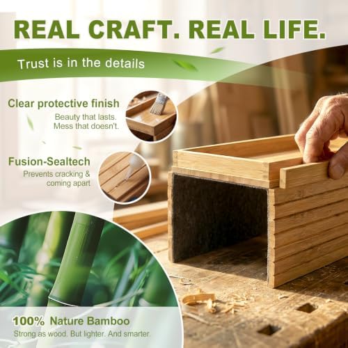 Sofa Arm Tray, Fits 6.5"+ Couch Armrest, Foldable Bamboo Large Storage Tray - Image 4