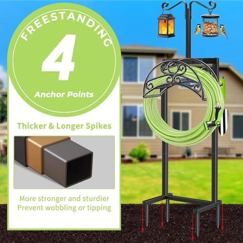 TomCare Garden Hose Holder, 4 Spikes Water Hose Hanger for 160FT Hose - Image 4