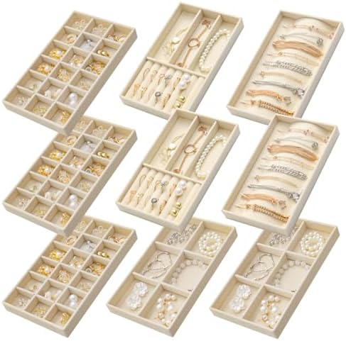 SPAKOWN Jewelry Trays Organizer for Drawer 9 Set of Small Jewelry Display by SPAKOWN