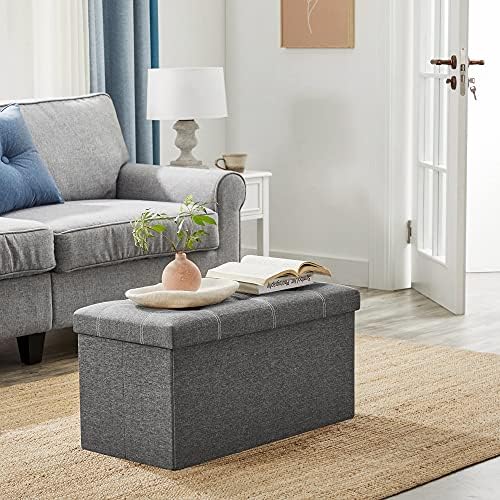 SONGMICS Ottoman Storage Bench, 21 Gal. Folding Chest, Holds 660 lb - Image 2