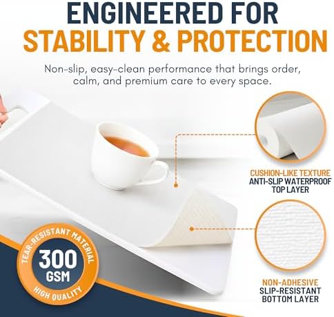 Shelf Liner Cabinet Liner for Shelves Non-Adhesive Kitchen Drawer Liner by Linda’s Essentials (12 x 120 Inches) - Non-Slip Easy Clean Shelf Liners for Cabinets and Cupboard Protector, Waterproof Mat - Image 5