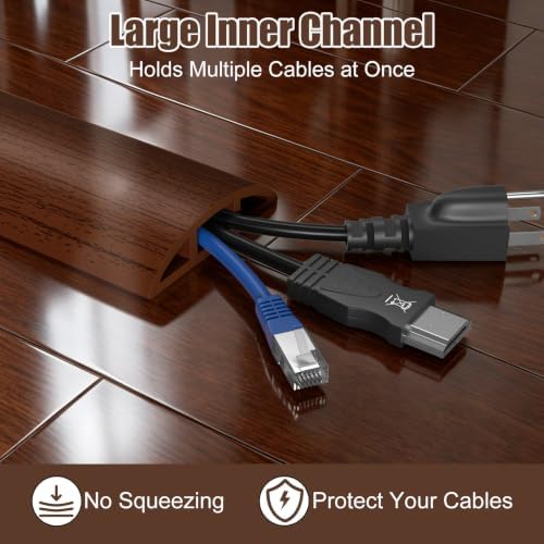 Eapele Floor Cord Cover 10ft Cord Covers for Wires on Floor, Heavy Duty Extension Cord Cover, Rubber Floor Cable Cover, Prevent Trip Hazard for Sidewalk Home Office Outdoor or Indoor Settings - Image 5