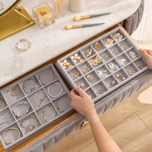 Frebeauty Jewelry Trays for Drawer,Set of 2 Jewelry Organizer and Storage - Image 2