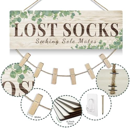 Laundry Sign Wall Decor Lost Sock Bathroom Farmhouse Wall Decor - Image 3