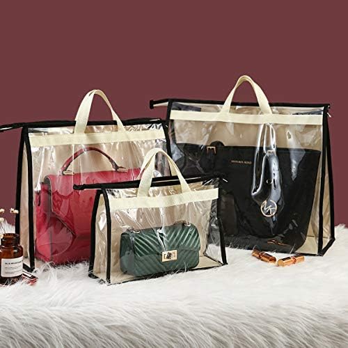 Clear Handbag Storage Bags Purse Organizer for Closet, Zipper Hanging Storage Bag for Handbags, XL - Image 2