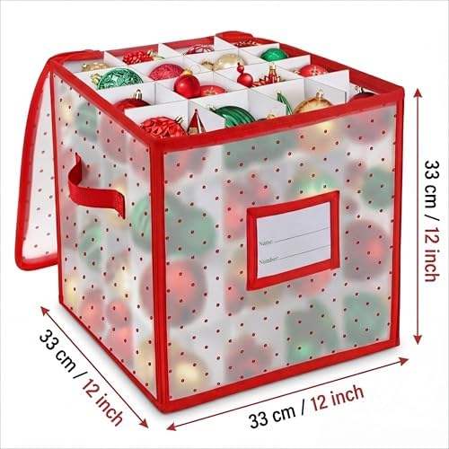 Christmas Tree Ball Organizer Ornament Storage Containers，Ornament Storage Box Hard Plastic Containers 64 Holiday Ornaments - Image 2