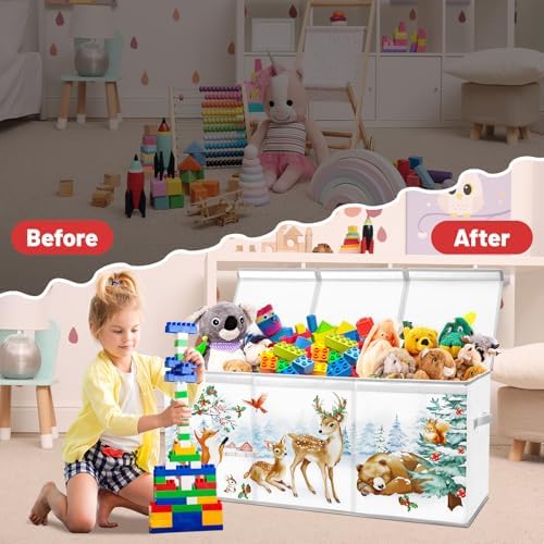 Toy Storage Box with Lids Extra Large Collapsible Toy Box Chest for Kids - Image 4