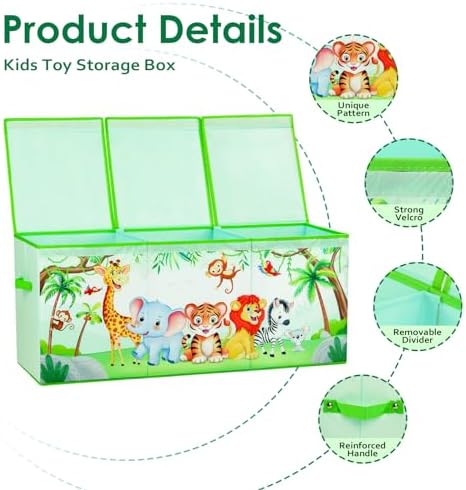 decalsweet Large Toy Box Collapsible Chest Organizer with Flip Lid for Kids - Image 3