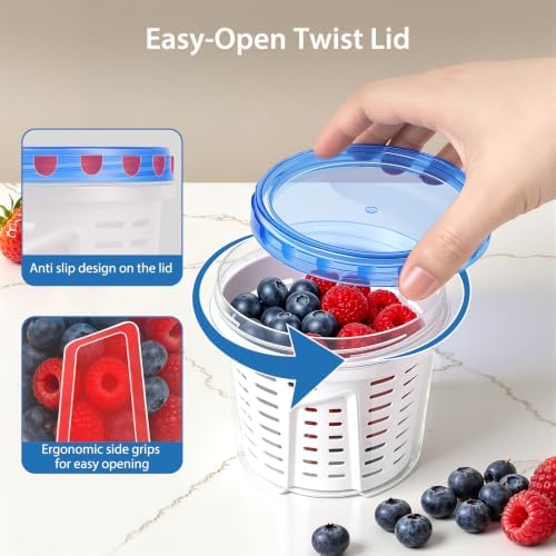 3 Pack 24oz Freezer Storage Containers, Fruit Storage Containers for Lunch - Image 5