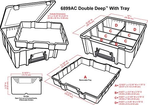 ArtBin 6899AZ Super Satchel Double Deep with Lift-Out Tray Storage Container, Portable Arts & Crafts Organizer with Removable Dividers, Clear - Image 3