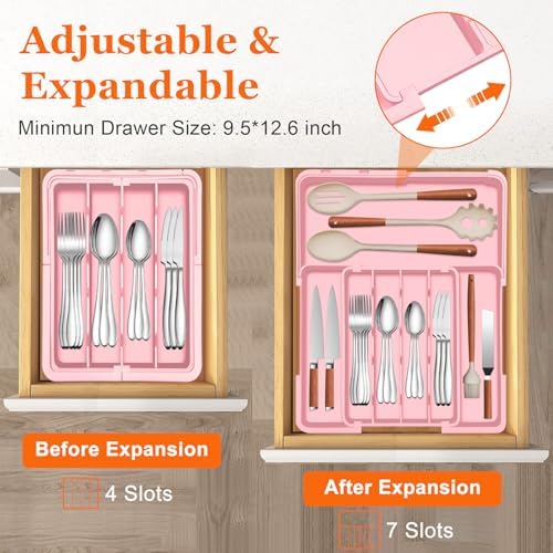 Spaclear Expandable Silverware Drawer Organizer, Utensil Tray for Kitchen - Image 3