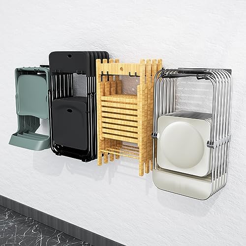 MOOMSINE Folding Chair Storage Rack Wall Mount, Garden Tool Hanger for Garage Organization, Patio, Beach & Camping Chairs Organizer Hooks, Holds 480 lbs - 4 Pack - Image 7