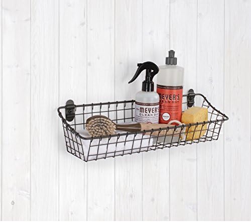 Spectrum Medium Wire Wall Basket Industrial Gray Rustic Wall Bin, Vintage Wire Basket Wall Mount Organizer Wire Basket for Modern Pantry Kitchen and Bath, Versatile Storage Basket Hanging Wire Caddy - Image 4