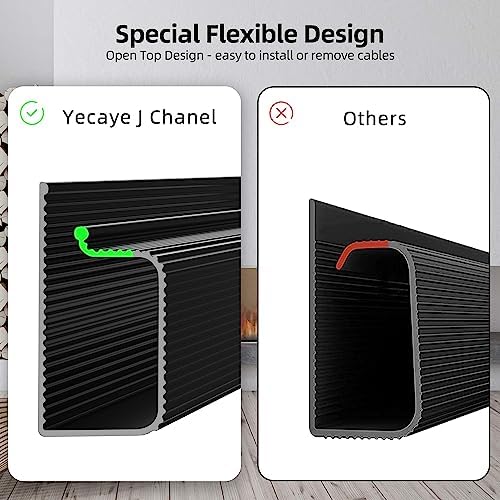 YECAYE 157in Cable Management Cord Organizer, Cable Raceway, Black - Image 7