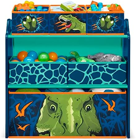 Delta Children Dinosaur Design & Store 6 Bin Toy Storage Organizer - Greenguard Gold Certified - Image 4