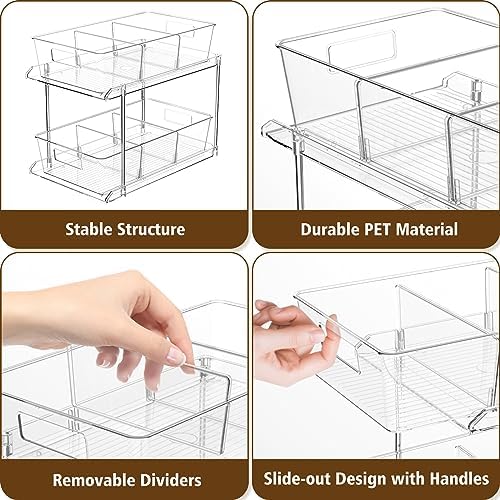 Fabspace Bathroom Under Sink Organizers and Storage, 2 Tier, 3 Packs - Image 3
