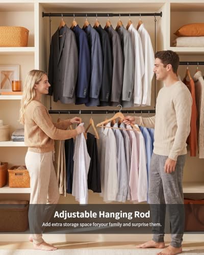 BaiNong Adjustable Closet Hanging Rod 17-30" Black 2 Pack - Image 2