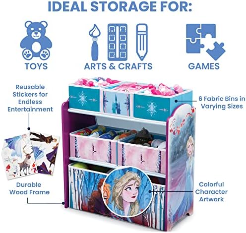 Delta Children Design and Store 6 Bin Toy Storage Organizer, Disney Frozen II - Image 4