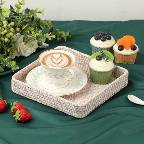 Hipiwe Rattan Key Basket Tray for Entryway Handwoven Wicker Fruit Bowl - Image 4