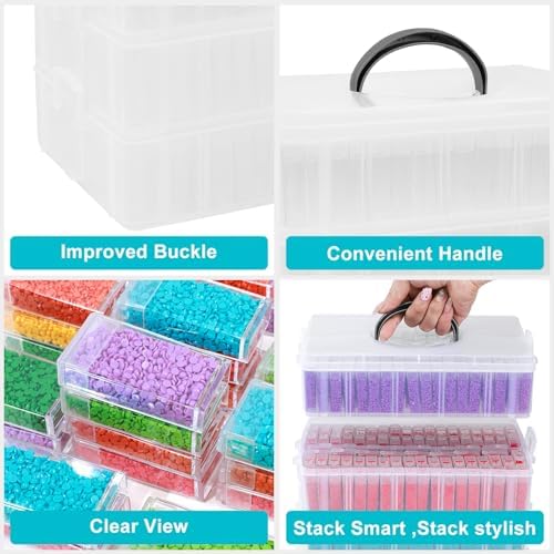 VTG Diamond Painting Storage Container, 240 Grids, Bead Organizer for Art Supplies, Jewelry Craft Storage Box - Image 3