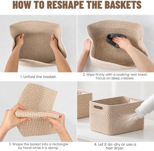 5 Pack Woven Storage Baskets, Decorative Storage Bins for Organizing - Image 6
