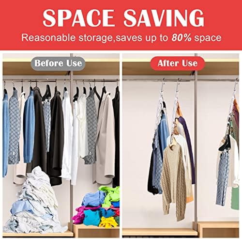12 Pack Space Saving Hangers for Clothes: Collapsible Metal Hanger - Image 4