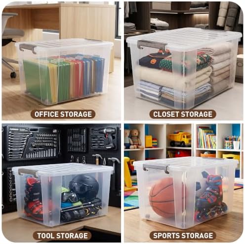 Citylife 6 Packs 69 QT Plastic Storage Bins with Lids Large Stackable Storage Containers for Organizing Clear Storage Box for Garage, Closet, Kitchen - Image 6