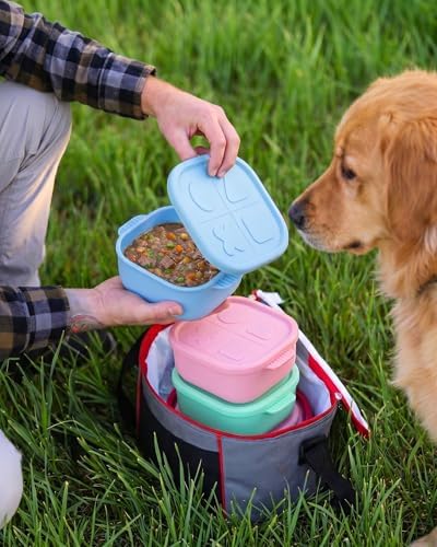 2ME Odor Sealed Silicone Pet Wet Food Containers（3-Pack, 22oz）- Airtight Storage Boxes for Homemade Dog Cat Food & Canned Food Portioning - Freezer Microwave Dishwasher Safe with Stainless Steel Scoop - Image 3