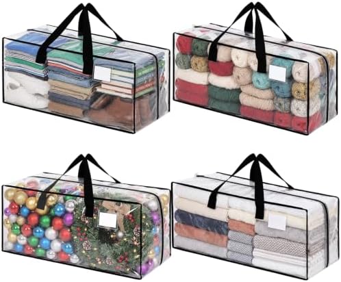 4 Pcs Large Clear Yarn Storage Bags Yarn Storage Organizer 24 Gallon by Clysee