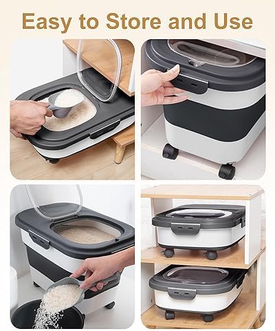 20-30 Lbs Rice Storage Container,Collapsible Food Storage Container - Image 4