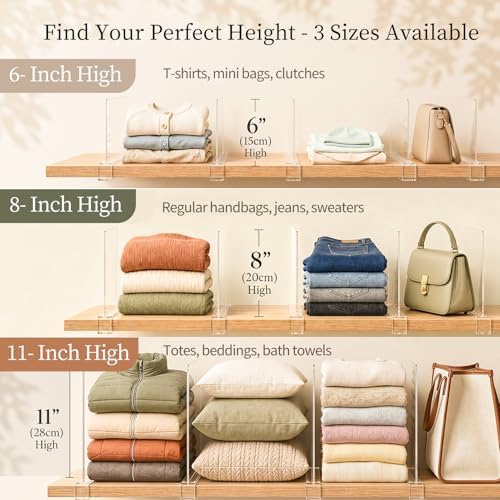 SortNStore Shelf Dividers Purse Organizer for Closet: 11" Tall (Extra Tall) - Image 4