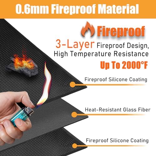 Heat Resistant Mats for Countertop fits Tabletop Grill, 48x24x0.02in, Black - Image 2