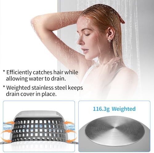 Aluvor Shower Drain Hair Catcher Bathtub Drain Cover Sink Drain Protector - Image 5