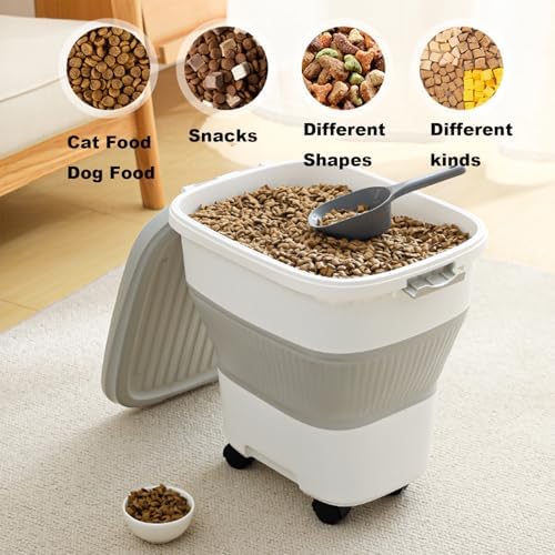 SEWIU 2pack 35 lbs Dog Food Storage Container,Collapsible Dog Food Container with Scoop,Pet Food Storage Containers to Keep Dry Food Fresh,Easy to Move - Image 2