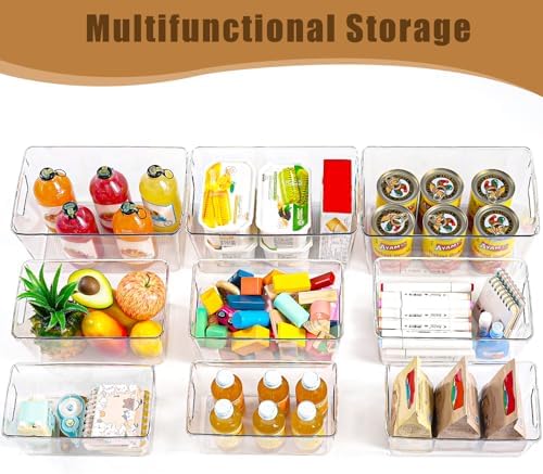 Freebat 12 Pack Pantry Organization and Storage,Clear Plastic Storage Bins - Image 3