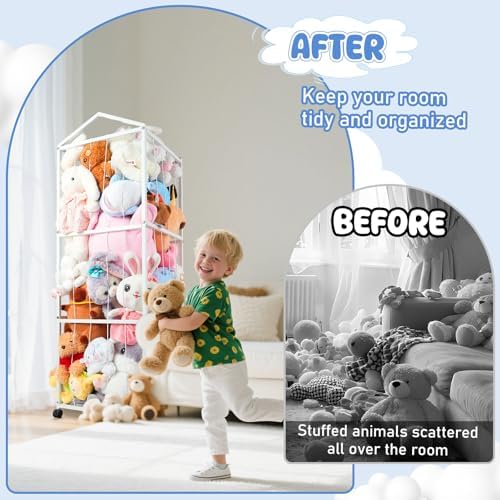 NomNest Metal Stuffed Animal Storage Zoo, Large Stuffy Storage for Kids - Image 5