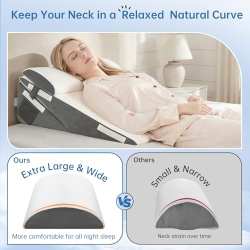 Vekkia 2PCS Wedge Pillow Set for Sleeping After Surgery,Fit for Acid Reflux - Image 5