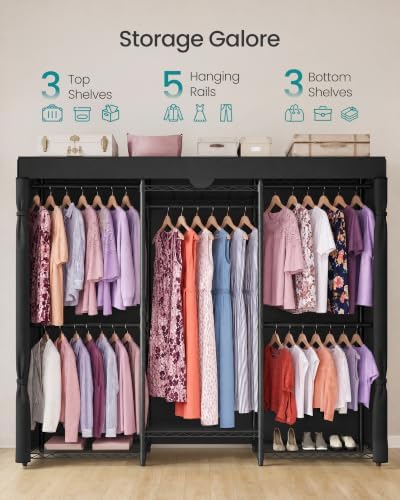 SONGMICS Closet Organizers and Storage, Clothes Rack with Shelves - Image 3
